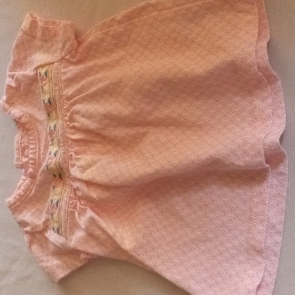 Carter's 3 Months Baby Girls Short Sleeve Pink Dress with Embroidery